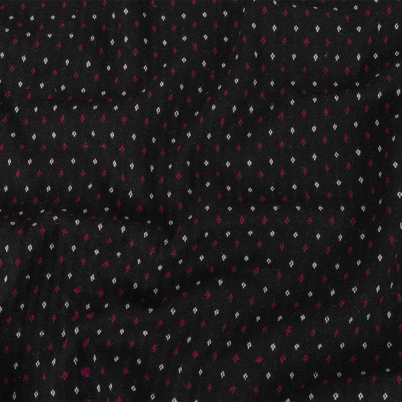 Black, White and Magents Diamonds Brushed Blended Cotton Jacquard