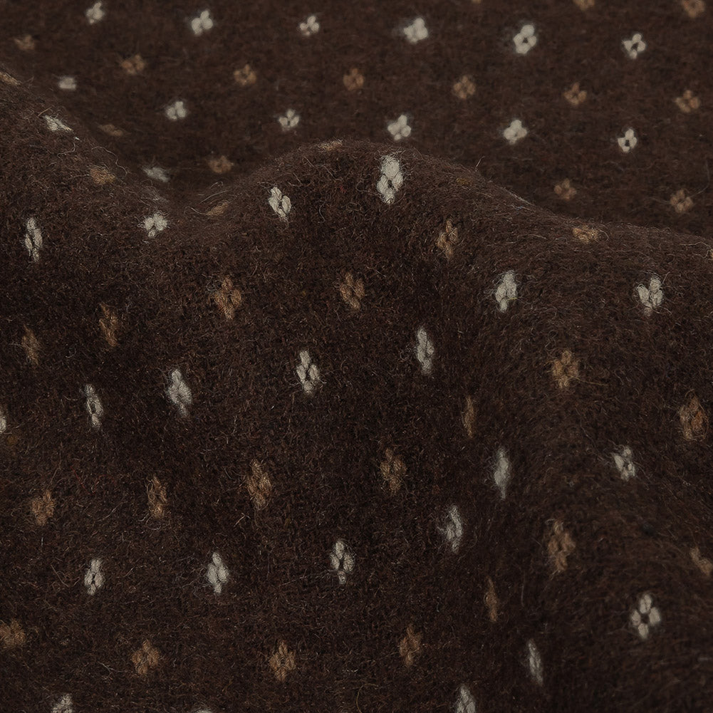 Brown, Otter and Sugar Swizzle Diamonds Brushed Blended Cotton Jacquard