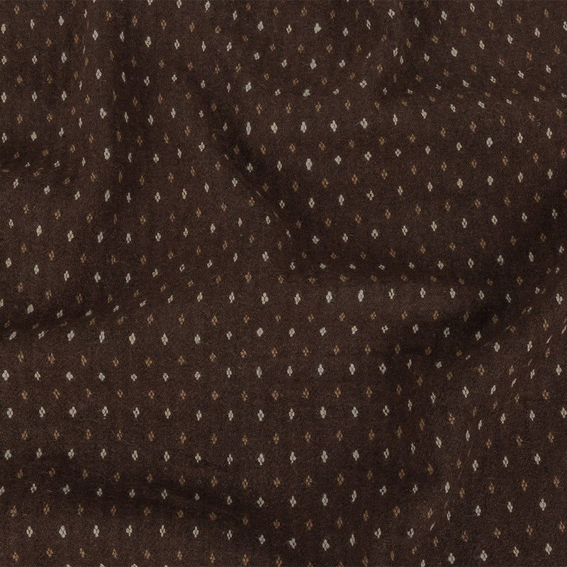 Brown, Otter and Sugar Swizzle Diamonds Brushed Blended Cotton Jacquard