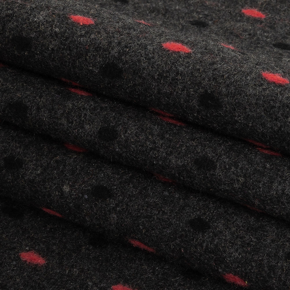 Peat, Black and Pink Broken Stripes or Spots Brushed Woven