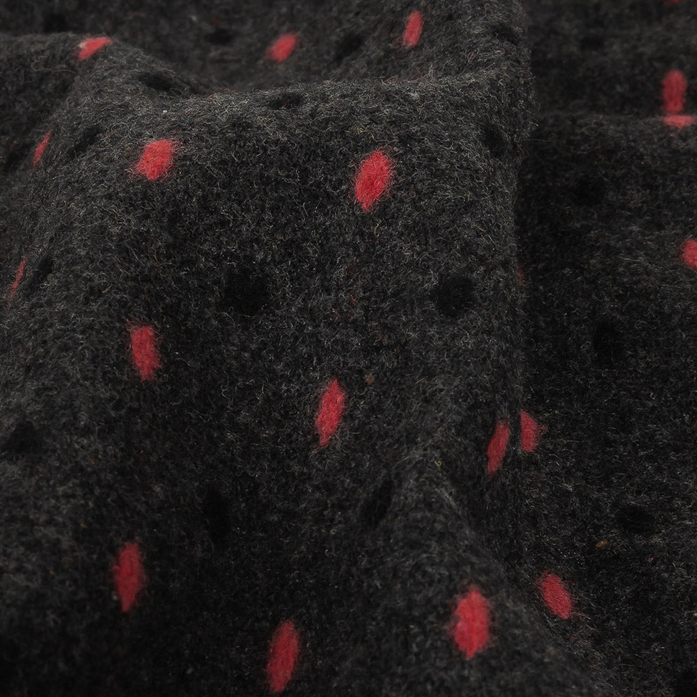 Peat, Black and Pink Broken Stripes or Spots Brushed Woven