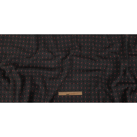 Peat, Black and Pink Broken Stripes or Spots Brushed Woven