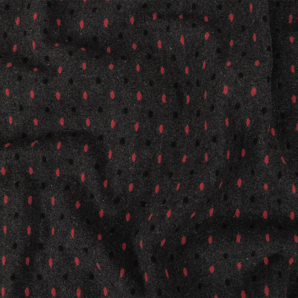 Peat, Black and Pink Broken Stripes or Spots Brushed Woven