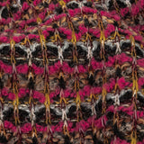 Italian Hot Pink, Gray and Mustard Stripes Wool Boucle Sweater Knit