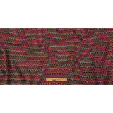 Italian Hot Pink, Gray and Mustard Stripes Wool Boucle Sweater Knit