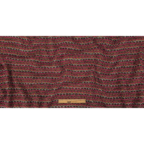 Italian Hot Pink, Gray and Mustard Stripes Wool Boucle Sweater Knit