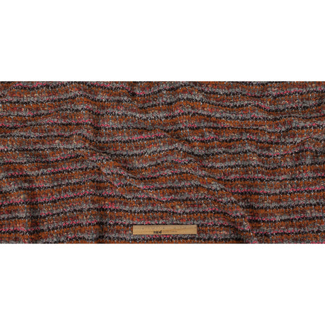 Italian Pumpkin, Drizzle, and Fandango Pink Striped Wool Boucle Knit
