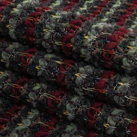 Italian Burgundy, Raven and Brunette Striped Chunky Wool Knit