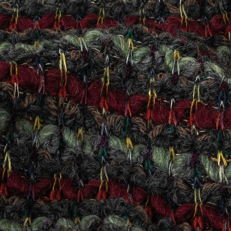 Italian Burgundy, Raven and Brunette Striped Chunky Wool Knit