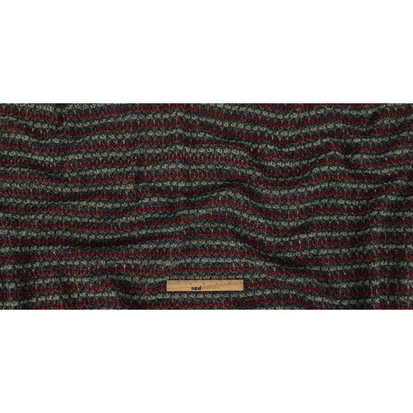 Italian Burgundy, Raven and Brunette Striped Chunky Wool Knit