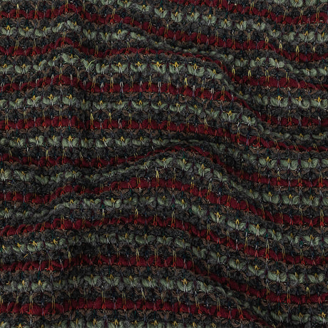 Italian Burgundy, Raven and Brunette Striped Chunky Wool Knit