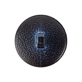 Italian Shiny Navy Basketweave Embossed Faux Leather Button - 40L/25.5mm