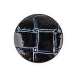 Italian Shiny Navy Basketweave Embossed Faux Leather Button - 40L/25.5mm