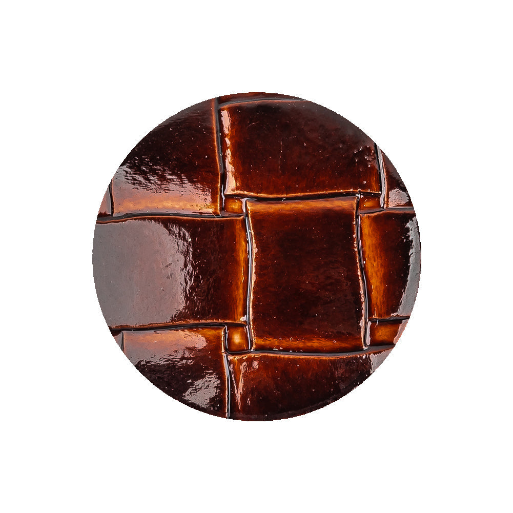 Italian Shiny Bark Basketweave Embossed Faux Leather Button - 40L/25.5mm