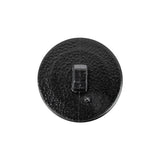 Italian Shiny Black Basketweave Embossed Faux Leather Button - 36L/23mm
