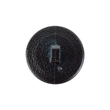Italian Shiny Navy Basketweave Embossed Faux Leather Button - 36L/23mm