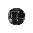 Italian Shiny Navy Basketweave Embossed Faux Leather Button - 36L/23mm