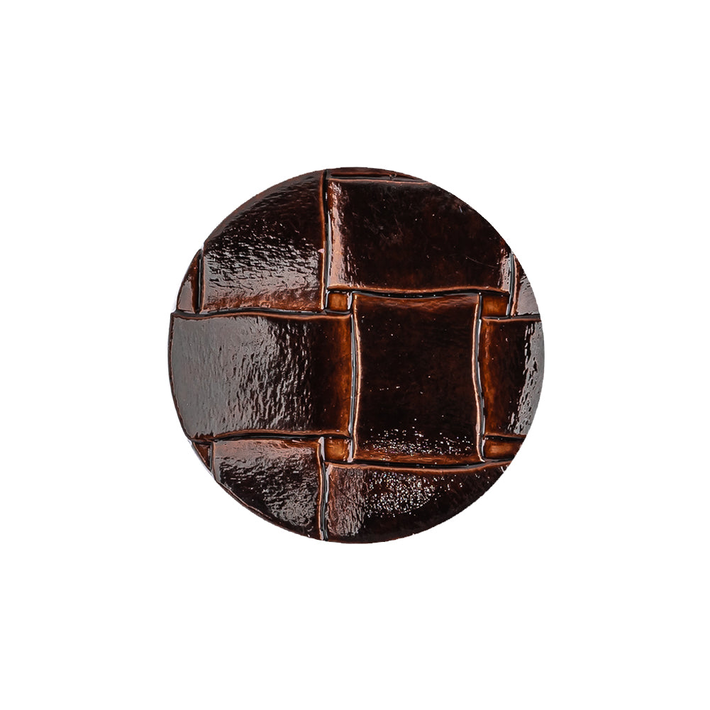 Italian Shiny Bark Basketweave Embossed Faux Leather Button - 36L/23mm