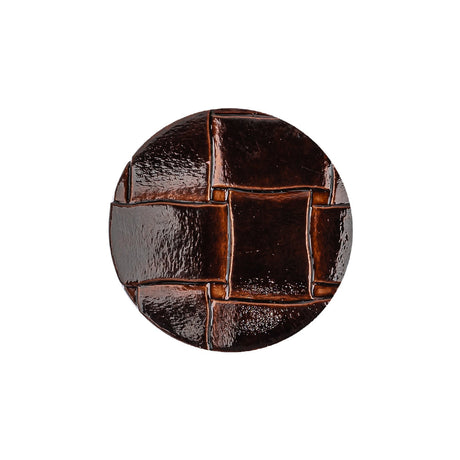 Italian Shiny Bark Basketweave Embossed Faux Leather Button - 36L/23mm