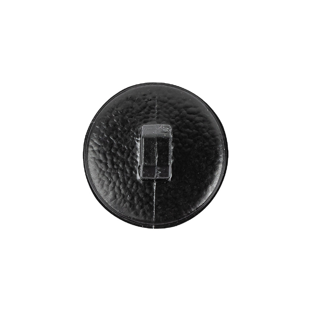 Italian Shiny Black Basketweave Embossed Faux Leather Button - 32L/20mm
