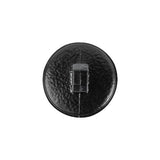 Italian Shiny Black Basketweave Embossed Faux Leather Button - 32L/20mm