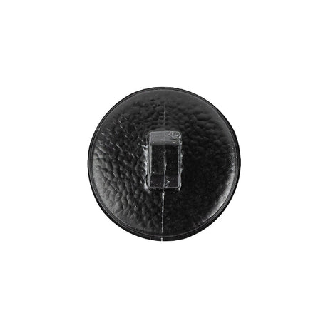 Italian Shiny Black Basketweave Embossed Faux Leather Button - 32L/20mm