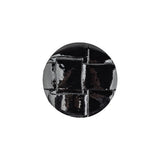 Italian Shiny Black Basketweave Embossed Faux Leather Button - 32L/20mm