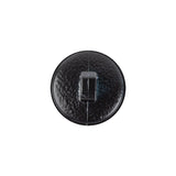 Italian Shiny Navy Basketweave Embossed Faux Leather Button - 28L/18mm