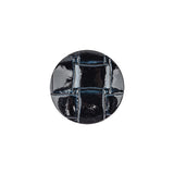 Italian Shiny Navy Basketweave Embossed Faux Leather Button - 28L/18mm