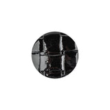 Italian Black Basketweave Embossed Faux Leather Button - 28L/18mm