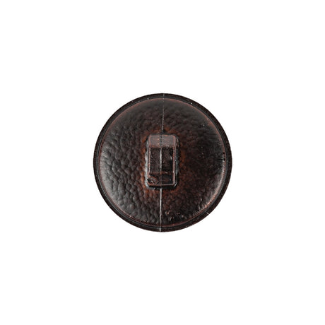 Italian Dark Brown Basketweave Embossed Faux Leather Button - 28L/18mm