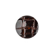 Italian Dark Brown Basketweave Embossed Faux Leather Button - 28L/18mm