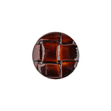 Italian Shiny Bark Basketweave Embossed Faux Leather Button - 28L/18mm