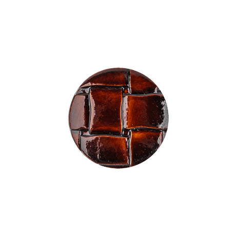 Italian Shiny Bark Basketweave Embossed Faux Leather Button - 28L/18mm