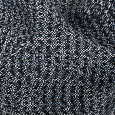 Italian Blue, Black, and White Chevrons Rayon Dobby Shirting