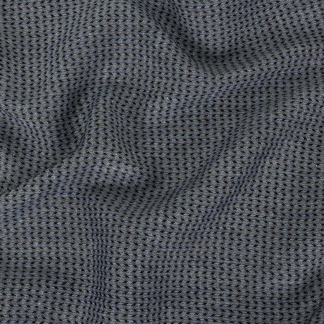 Italian Blue, Black, and White Chevrons Rayon Dobby Shirting