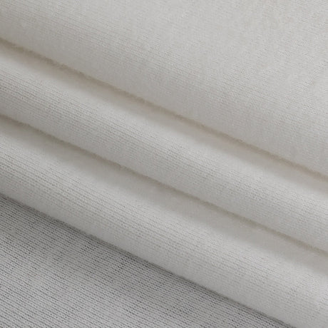 Lucent White Ultra-Soft Rayon and Cotton 1x1 Rib Knit