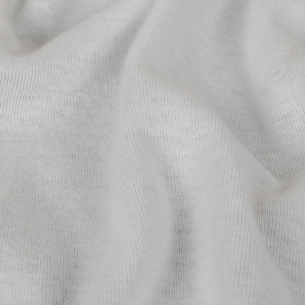Lucent White Ultra-Soft Rayon and Cotton 1x1 Rib Knit