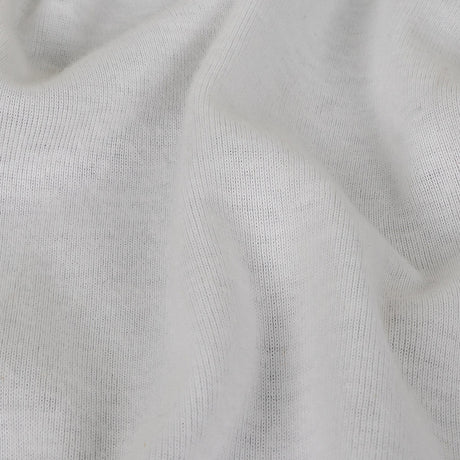 Lucent White Ultra-Soft Rayon and Cotton 1x1 Rib Knit