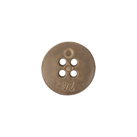 Italian Matte Khaki Abstract Molded 4-Hole Faux Leather Button - 24L/15mm
