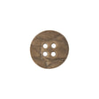Italian Matte Khaki Abstract Molded 4-Hole Faux Leather Button - 24L/15mm