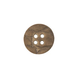 Italian Matte Khaki Abstract Molded 4-Hole Faux Leather Button - 24L/15mm