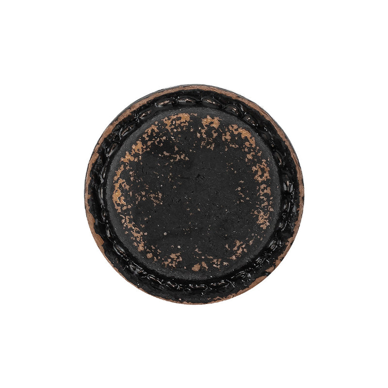 Italian Chocolate Plum and Canteen Weathered Faux Leather Shank Back Button - 38L/24mm