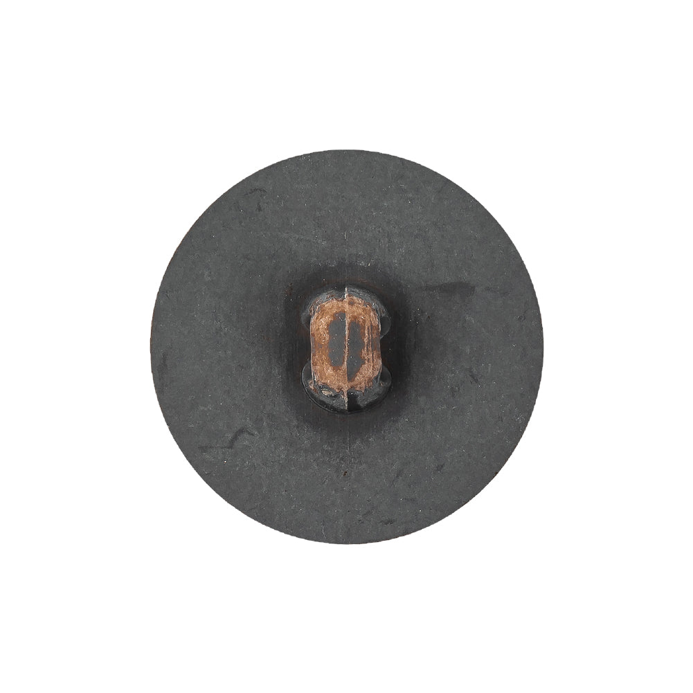 Italian Acorn and Dark Gull Gray Weathered Faux Leather Shank Back Button - 38L/24mm