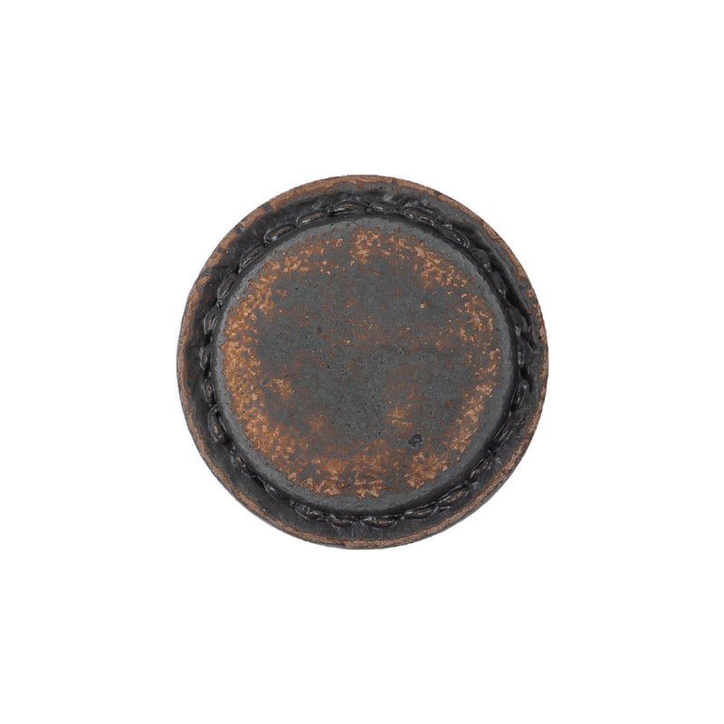 Italian Acorn and Dark Gull Gray Weathered Faux Leather Shank Back Button - 34L/21.5mm