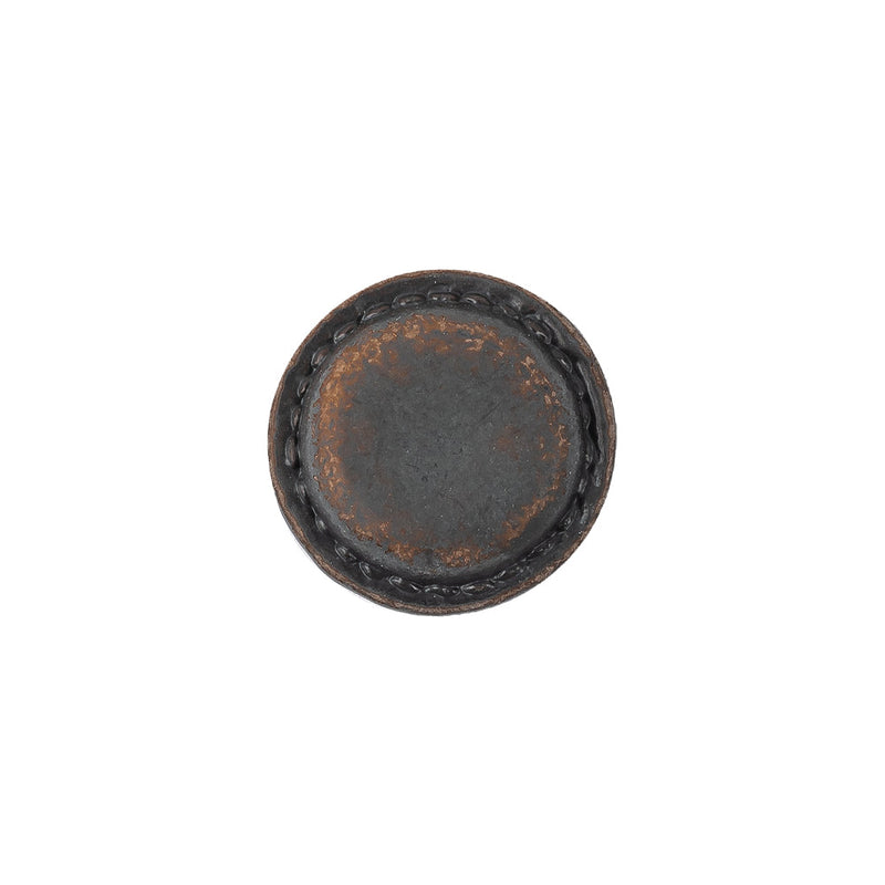 Italian Acorn and Dark Gull Gray Weathered Faux Leather Shank Back Button - 24L/15mm