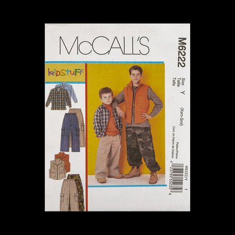 McCall's Boy's Shirt, Vest and Pants Pattern M6222 Size Y (XSM-SML)