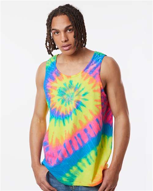 Multi-Color Spiral Tie-Dyed Tank Top