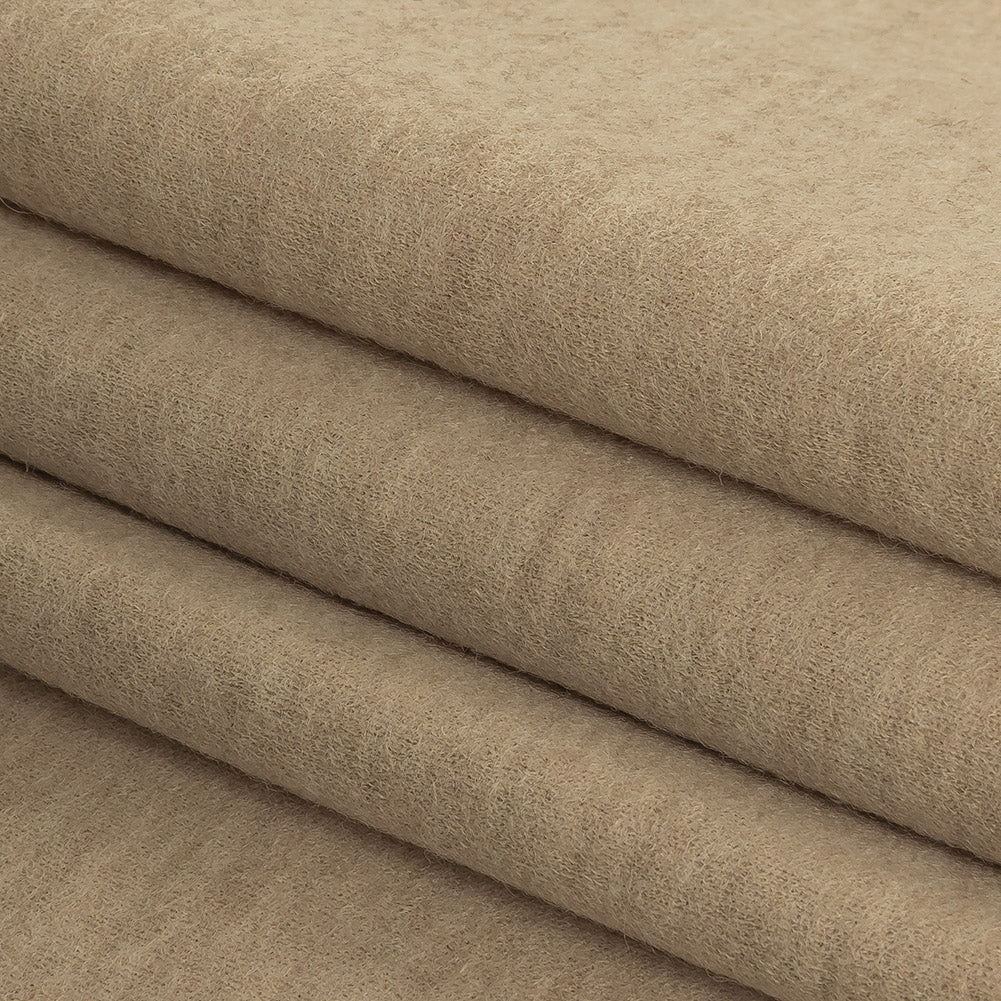 Heathered Doeskin and Angora Brushed Wool Knit