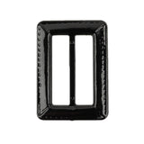 Italian Black Faux Leather Slider - 2.125" L x 1.5" W